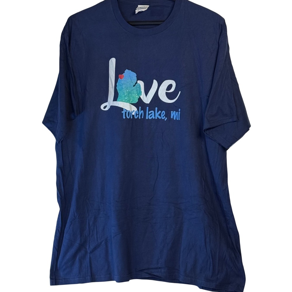 Torch Lake Michigan‎ MI T Shirt Mens 2XL Travel Souvenir Lake Graphic Tee